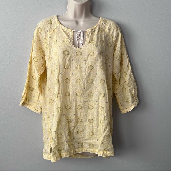 Eddie Bauer Pale Yellow Cotton Blouse Size L - Picture 1 of 6